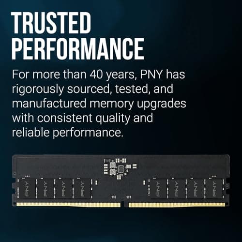 PNY Performance 8GB (1x8GB) DDR5 RAM 5600MHz (PC5-44800) - CL46, 1.1V - Compatible with 5200MHz, 4800MHz - Desktop Memory Kit - MD8GSD5560046-TB 5