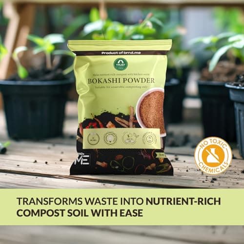 TrustBasket Bokashi Compost Maker Powder 1kg | Microbial inoculant to Initiate anaerobic Decomposition Indoors | Prevents Foul Smell in the Compost 2