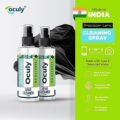 OCULY 100ml (Pack of 2) Spectacle Lens Cleaner with Japanese Microfiber Cloth & Mini Screwdriver,Liquid Cleaning Kit for Blue Filter antiglare Glasses, Goggles, Laptop Screen 4