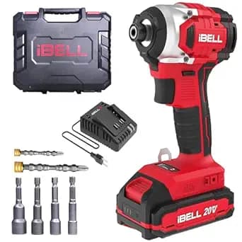 IBELL IBL BD20-22 20V Brushless Cordless Impact Screwdriver | 220Nm High Torque | 3-Speed Control | 2 Mode Impact Driver | 1/4" Hex Chuck | Professional Power Tool | 12 Months Warranty