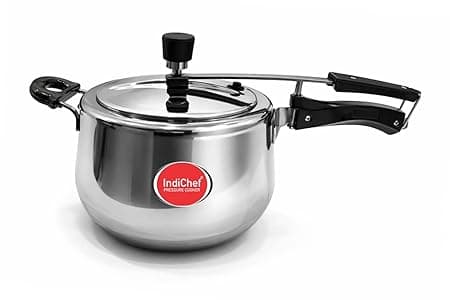 Triply Stainless Steel Contura Pressure Cooker | Induction & Gas Compatible | Heavy Base Healthy Cooking | Scratch Resistant | 5 Year Warranty | 5 Litre
