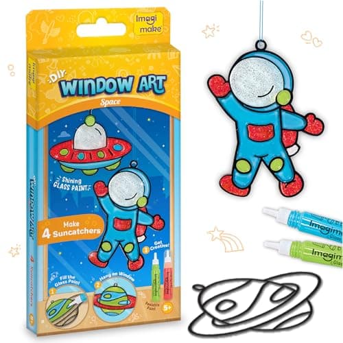 Imagimake DIY Window Art Space | Glass Painting Kit | Art & Craft Kit for Boys | Birthday Return Gift for Kids 6-12, Multicolour