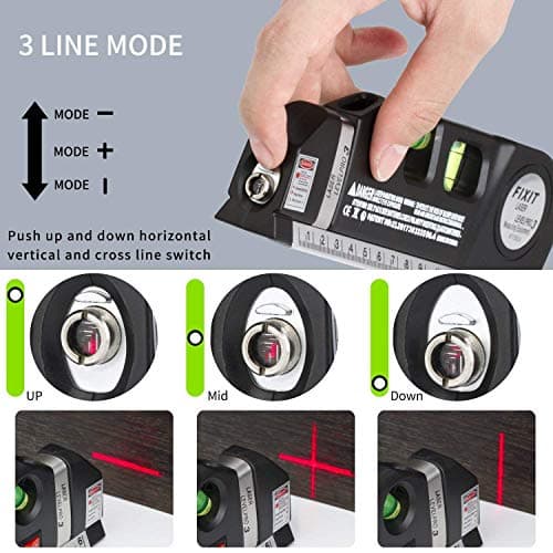 Spirit Level, Multipurpose Laser Measure Tool, Spirit Level Standard Metric Ruler Laser Measuring Tape 8ft/2.5M (1 Pack) 5