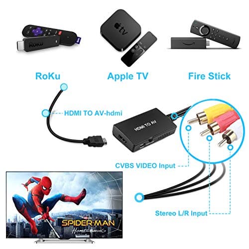 TaiHuai HDMI to RCA/AV Converter for Fire Stick, Roku, Apple TV, Xiaomi Mi Box, Android TV Box, DVD, Blu-ray Player 2