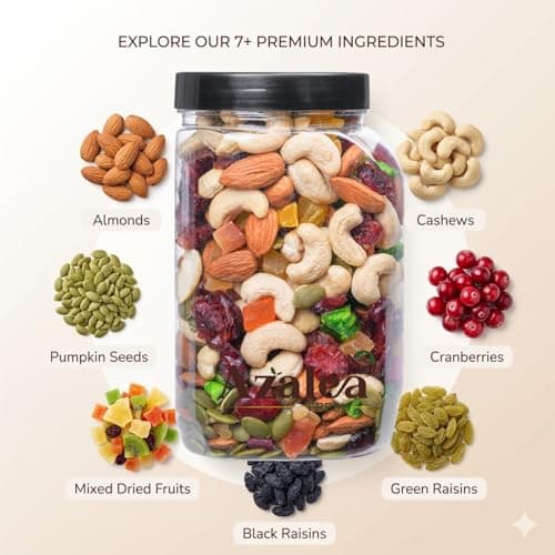Azalea Fresh Premium Dry Fruits Mix 1kg | Healthy Trail Mix with Almonds, Cashews, Cranberries, Raisins & Seeds | Superfood Nut Mix for Daily Energy & Snacking (1 kg) 5