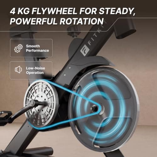 Fitkit by Cult FK8002 Spin Bike 4 kg Flywheel, Max Weight 140 kg, Adjustable Seat, LCD Display for Fitness at Home Workouts Exercise Cycle for Home (Black) 4
