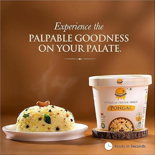 Instabites Ready to Eat Pongal 65g, No Added Preservatives and Ready to Eat in Minutes - Pack 3 3