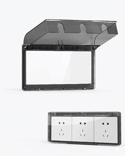 Waterproof Electrical Outlet Cover, Triple Socket, Transparent Flip-Up Protective Case, Indoor Outdoor Use (2)