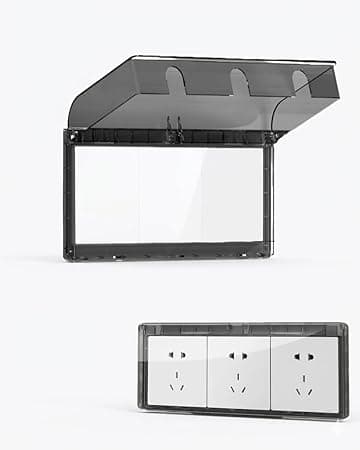 Waterproof Electrical Outlet Cover, Triple Socket, Transparent Flip-Up Protective Case, Indoor Outdoor Use (2)