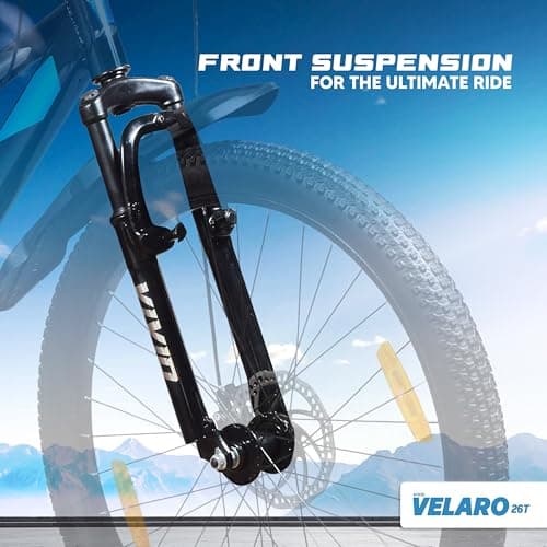 Leader Vivid Valero 26T IBC 7 Speed Cycle for Men with Front Suspension & Dual Disc Brakes | Gear Bicycle for Men | Mountain Bike with Inbuilt Carrier & Steel Frame | Ideal for 10+ Years – Black 4
