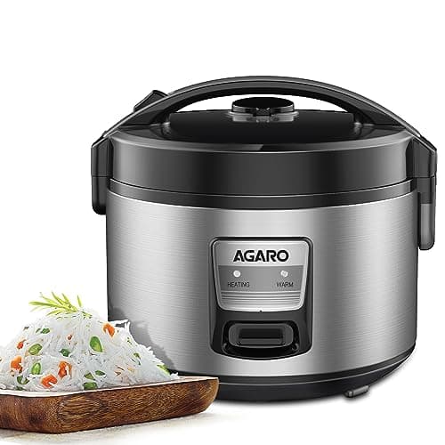 AGARO Regency Electric Rice Cooker, 5L Ceramic Coated Inner Bowl, Cooks up to 1.5Kgs (approx.10 cups) raw rice, 700 W, Easy Grip handle, Automatic Cooking, Keep Warm Function, Multipurpose Cooking 4