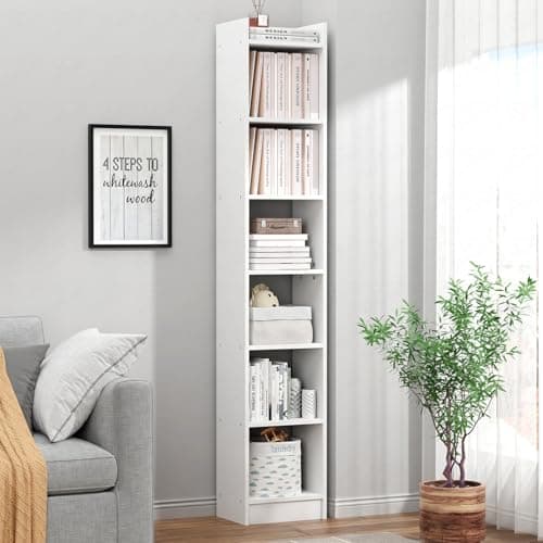 Lukzer 6-Layer Engineered Wood Bookshelf Multipurpose Storage Rack & Display Organizer for Home, Office & Kitchen | MR-005/White | Open Shelving Unit for Books, Décor & Essentials (180x33x24 cm) 3