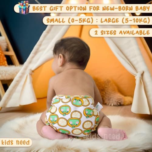 kids need Advance langots for new born 0-6 months, Pack of 3 LARGE size (5-10kg) super soft cotton cloth nappies for new born baby essentials, Reusable washable nappy L1L 4