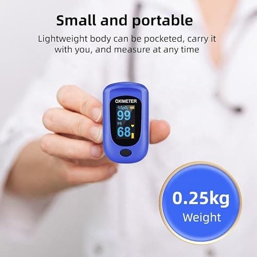 OTICA WEWELL Fingertip Pulse Oximeter – SpO2 & Heart Rate Monitor with OLED Display, Silicone Protective Case, Lanyard & 2 AAA Batteries Included – Accurate Readings for Home, Sports & Travel 2