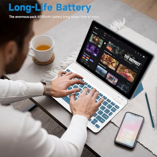 IWEGGO 15 Android Tablet, 10 18GB RAM + 128GB ROM/2TB Expandable Tablet, 2.0GHz Quad-Core Processor, 1280x800 HD Touchscreen, 5G WiFi6 BT5.0, 2-in-1 Tablets with (Navy Blue) 4