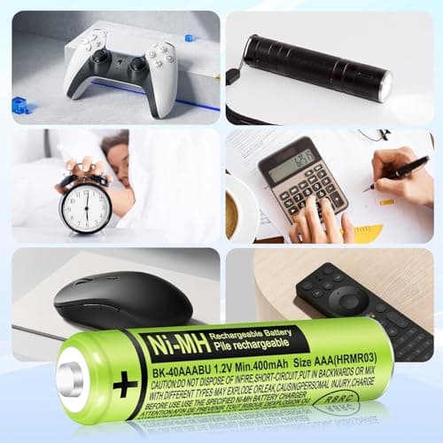 6 Pack BK-40AAABU Ni-MH AAA 1.2V 400mAh Rechargeable Batteries for Cordless Phones, Remotes & Electronics 3