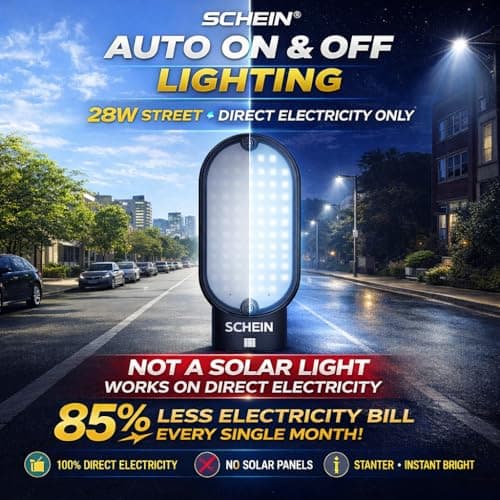 SCHEIN SHSL-28W LED Street Light | 28W | Auto On/Off Dusk to Dawn | Corded Electric | Waterproof & Dustproof IP65 | Polycarbonate Housing | BIS Approved R-97001945 | Outdoor Street Lamp | 1 Piece 2