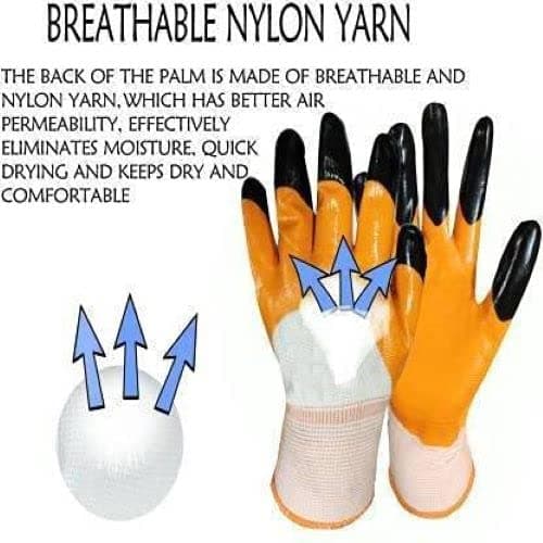 SSWW Tiger Print Latex Palm Coated Safety Hand Gloves Pack Of 5 Pair, Multi 2