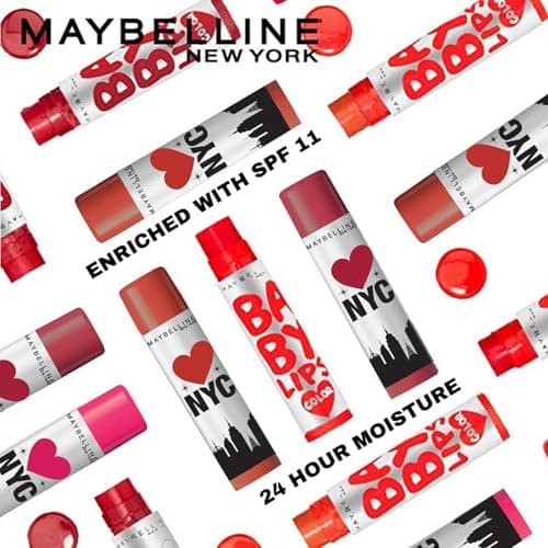 Maybelline New York Baby Lips Loves NYC Tinted Lip Balm for dark & pigmented lips, Broadway Red, 4g 5