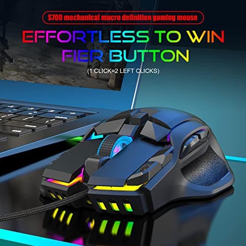 FABLOFT S700 USB Wired Gaming Mouse up to 12800 DPI for Windows for PC and Notebook|Computers/Tablets & Networking | Keyboards, Mice & Pointers | Mice, Trackballs & Touchpads|1 Piece Mouse 3
