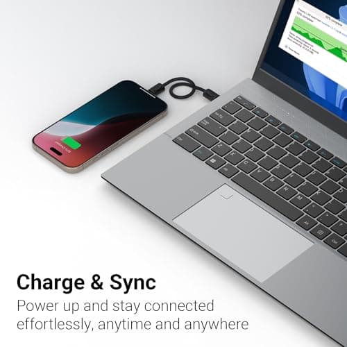 Zebronics Wattz 60CC4 Type-C to Type-C Braided Cable, PD 60W, Upto 480Mbps Data Sync, 20 cm, Durable, Charge & Sync, Rapid Charging, Compact with Keychain Case, For Laptops, Tablets, Mobiles (Black) 4