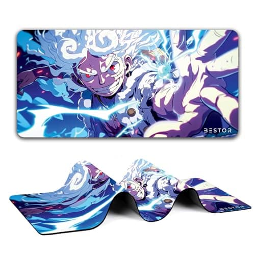 BESTOR Anime Extended Gaming Mouse pad with Anti-fray Stitching, Waterproof Surface & Non-Slip Rubber Base Gaming Mouse Mat for Laptop (60cmx34cm)