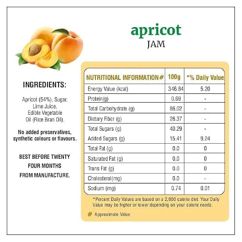 Bhuira Apricot Jam - 240g | All Natural No Added Preservatives, Artificial Colors | Handmade Himachal Vegan Spread | Breakfast Dessert Jam | Healthy Snack | Guilt-Free | Sweet Tart 4