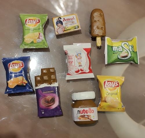 Bumbleberry Dairy Chocolate and Chips Miniature 3D Food Fridge Magnet | Set of 9 | Kitchen Decor | Handmade in India | 3D Fridge Magnets | Best for Gifting 2