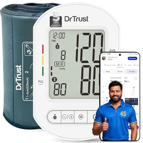 Dr Trust USA Digital BP Machine, Blood Pressure Monitoring with Bluetooth Connectivity for Accurate Measurements & Tracking via Smartphone Bp Monitor