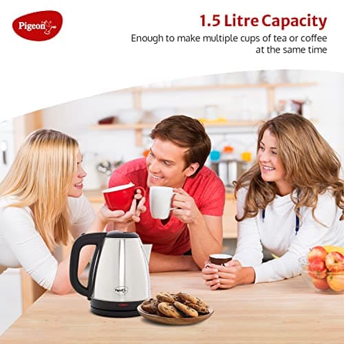 Pigeon Amaze Plus Electric Kettle 1.5 L, 1300 Watt, Stainless Steel Body with Auto Shut-off Feature Used for Boiling Water - (Silver) 4