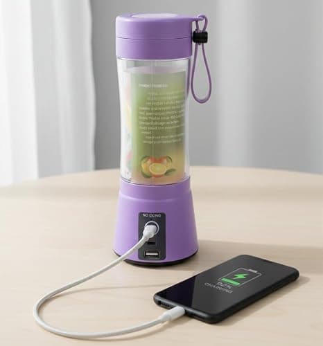 Portable Blender (Rechargeable), Heavy Duty Juicer, 6 Blades, Mini Handheld Fruit Hand Mixer for Home & Outdoor Use 4