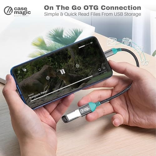 case-magic USB A 3.0 Female to USB C OTG Adapter Converter Cable | 15W Fast Charging, 5Gbps Data Speed, Nylon Braided, Aluminum Shell for Smartphones, Laptops, Tablets, MacBook & All Type C Devices 5