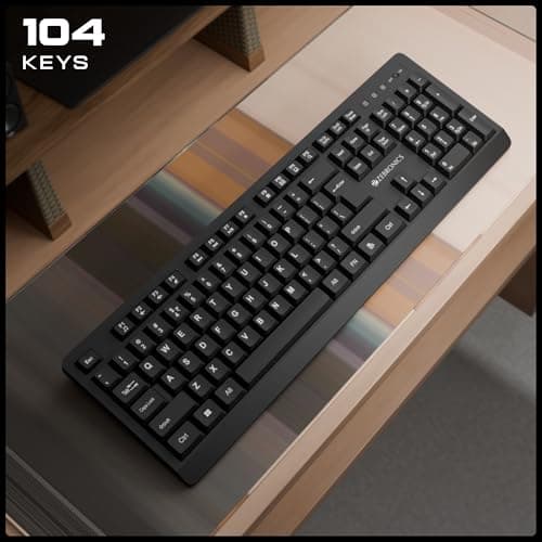 Zebronics Wireless Keyboard, 2.4GHz, 104 Keys with 12 Multimedia Keys, UV-Coated Keycaps, Retractable Stand, On/Off Switch, Power Saving Mode, Plug & Play (Companion 116-K) 3