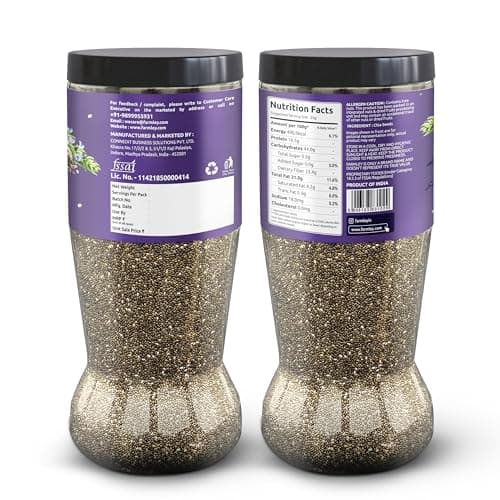 Farmley Chia Seeds 1 Kg, I Seeds for Eating | Seeds for Weight Management | Rich in Calcium, Omega-3, Protein, Fibre, & Non GMO, Reusable Jar (Pack of 1) 2