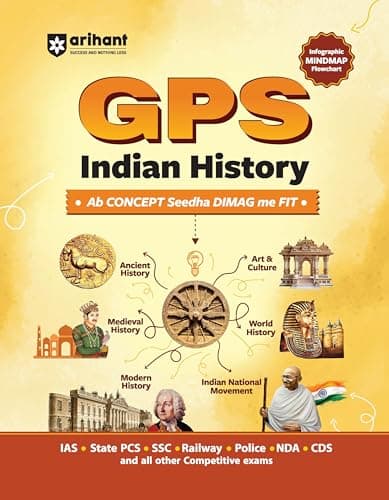 Arihant GPS Indian History Book 2025 | GS and General Knowledge for UPSC, IAS, State PCS, SSC, Railway, Police, NDA, CDS and Competitive Exams | English Medium