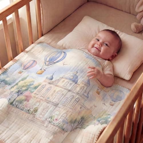 haus & kinder Muslin Blanket for New Born Baby, Soft Breathable Baby Blankets Newborn, Baby Blanket for 0-2 Years, Baby Blanket for Crib Nursery & Stroller, New Born Baby Essentials | Floatopia