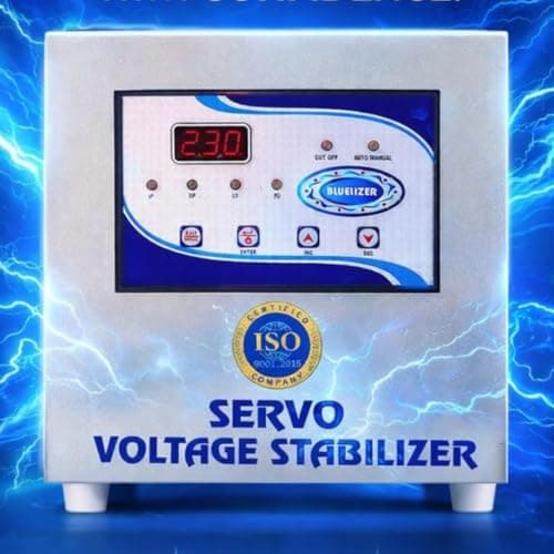 Bluelizer 7.5 KVA(120-285) V Servo Voltage Stabilizer | India’s First with in-Display Ampere Meter | Heavy Duty Servo Stabilizer for Home, Office & Commercial Use | Wide Input Range | Copper Winding