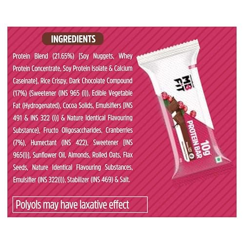MuscleBlaze 10g Protein Bar (Choco Cranberry, Pack of 6) | Protein Blend, Healthy Protein Snacks | For Energy & Fitness 5
