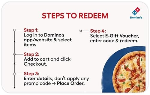 Dominos | Flat 12% off | E-Gift Card | Instant Delivery | Valid for online purchase | 6 months validity 3