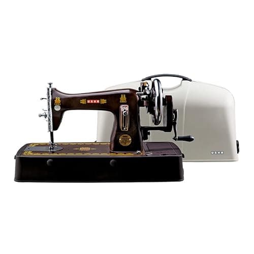 USHA Bandhan DLX Manual Sewing Machine – Composite Body with Cover (Built-in Stitches 1|| Brown)