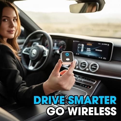 VANTRO Wireless CarPlay & Android Auto Adapter 2-in-1 – One-Click Disconnect, Convert Wired to Wireless, Fast Auto Reconnect, Plug & Play USB Dongle, Compatible with iPhone iOS & Android Cars 2