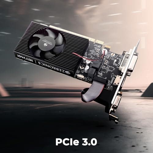 ZEBRONICS GT740-4GD3 Graphics Card,pci_e_x16 Powered by NVIDIA,4GB GDDR3,128-Bit,Pcie3.0,Upto 2560 X 1440 @60Hz,Multiple Outputs-HDMI | DVI | VGA,Physx Support,Heatsink with Fan,High Efficiency 2
