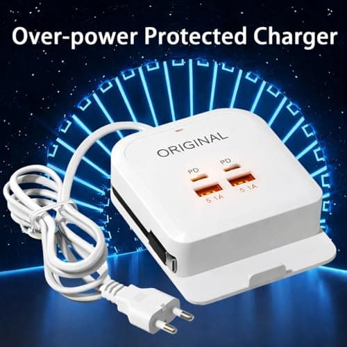 5.1A Fast Charger – Dual PD + 2 USB Multi-Port Charging Hub with Type-C Support 2