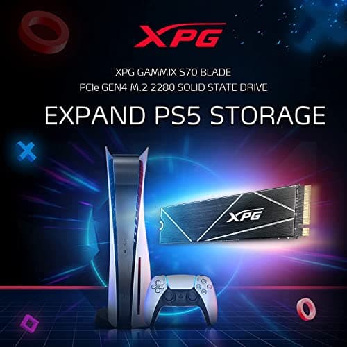 XPG ADATA GAMMIX S70 Blade M.2 NVME 1TB PCIe Gen4x4 2280 Internal Solid State Drive/SSD, Read/Write Speed Up to 7,400/6800 MB/s - (AGAMMIXS70B-1T-CS) Compatible with PC, Laptop and Play Station 5 3