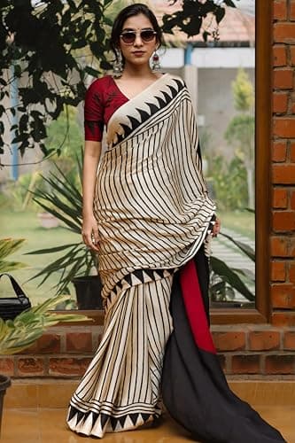 Yashika Women Malgudi Silk Printed Saree Set with Blouse |saree for Women | Saree | New Sari | Latest Saree 2