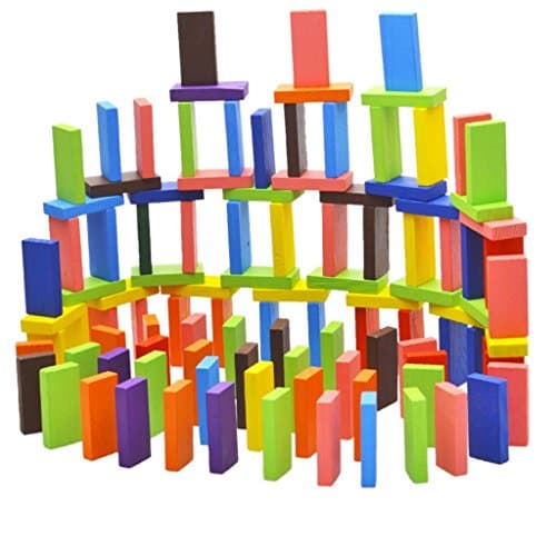 Toyshine 480 Pcs Wooden Domino Blocks Set | 12 Color Educational Building & Domino Racing Game | Creative Learning Toy for Kids 3+