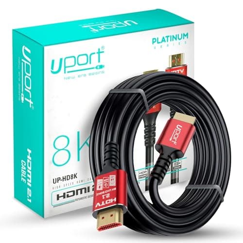 Storite 8K High Speed HDMI 2.1 Cable with Ethernet - 5 Meter UHD Resolution 8k@60Hz,4K@120Hz, 48 Gbps Fast Transmission for Video and Sound Quality, eARC, 3D, Compatible with HDMI Enabled Devices