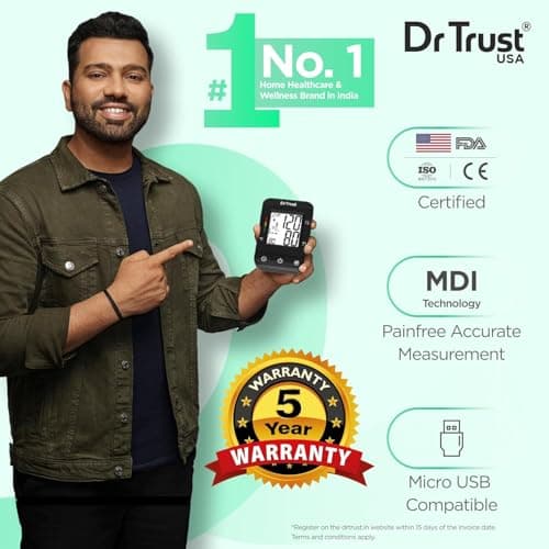 Dr Trust (USA) Fully Automatic Comfort Digital Blood Pressure BP Monitor Machine with Mdi Technology (Black)-115 2