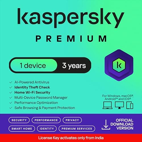 Kaspersky | Premium - Total Security (Ultimate Security) | 1 Device | 3 Years | Email Delivery in 1 Hour