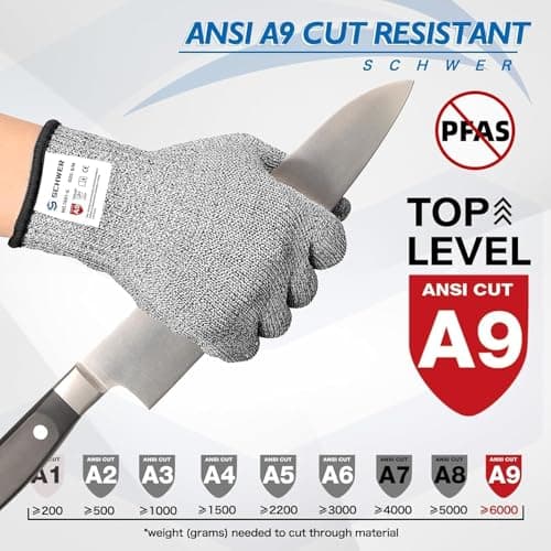TEKCOOL Safety Industrial Gloves Anti Cut Resistant Level 5 Protection with Elastic Hand Fitting Heavy Duty Working Gloves (Free Size, Grey, 1 Pair) 3